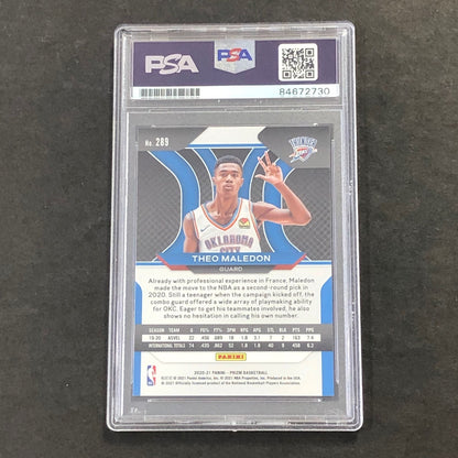 2020-21 Panini Prizm #289 Theo Maledon Signed Card AUTO GRADE 10 PSA Slabbed RC