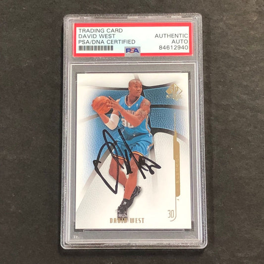 2008-09 SP Authentic #86 David West Signed Card AUTO PSA Slabbed Hornets