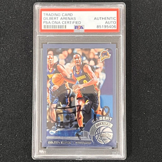 2001 Topps Chrome #47 Gilbert Arenas Signed Card AUTO PSA Slabbed Warriors