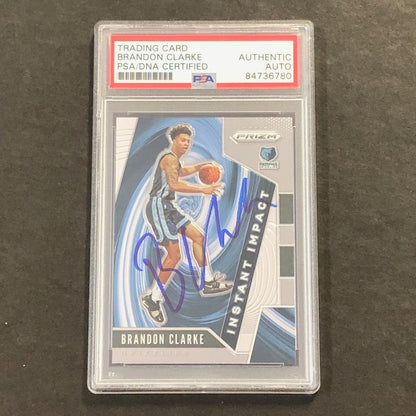 2019-20 Panini Prizm Instant Impact #25 Brandon Clarke Signed Card AUTO PSA Slab