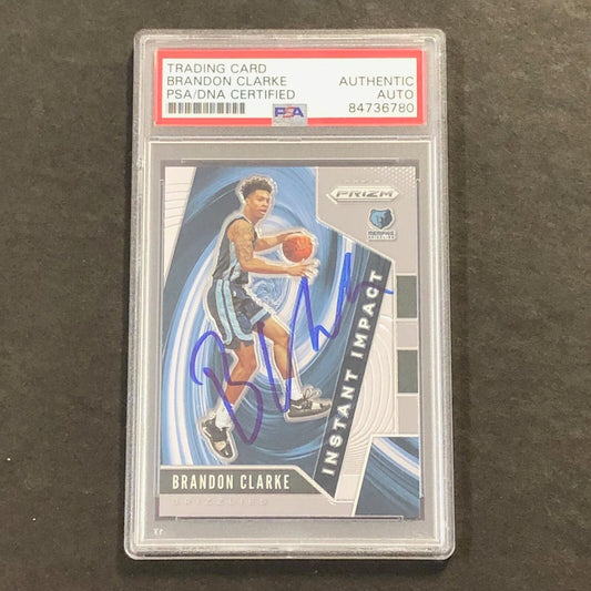 2019-20 Panini Prizm Instant Impact #25 Brandon Clarke Signed Card AUTO PSA Slab