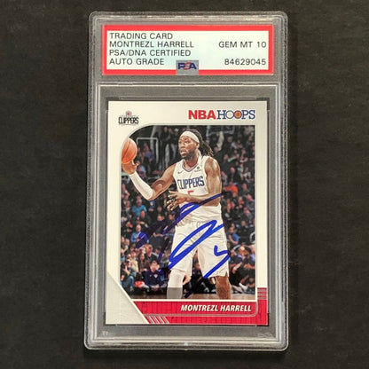 2019-20 NBA Hoops #82 Montrezl Harrell Signed Card AUTO 10 PSA Slabbed Clippers