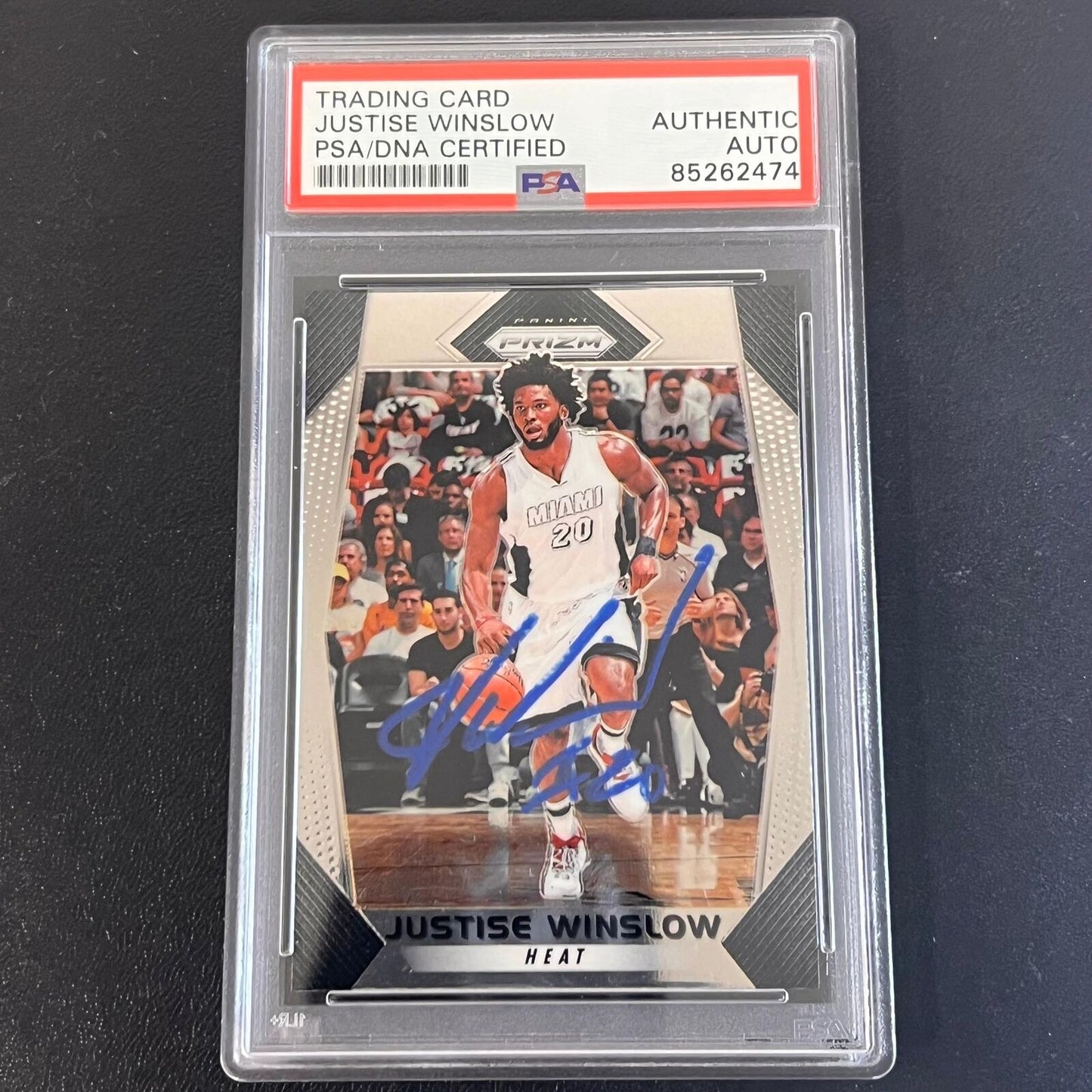 2017-18 Panini Prizm Basketball #57 Justise Winslow Signed Card AUTO PSA/DNA Sla