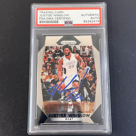 2017-18 Panini Prizm Basketball #57 Justise Winslow Signed Card AUTO PSA/DNA Sla