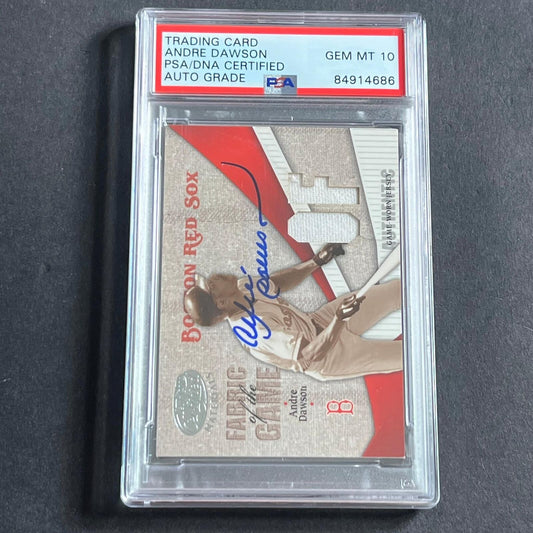2004 Leaf Fabric Game #FG-152 Andre Dawson Card PSA Slabbed Auto 10 Red Sox