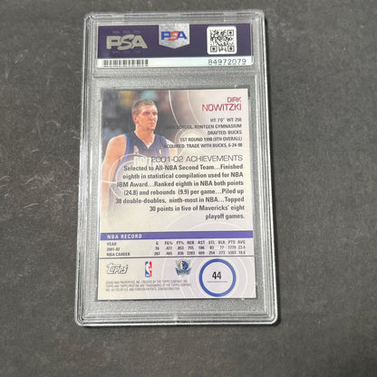 2002-03 Topps Pristine #44 Dirk Nowitzki Signed AUTO Card PSA/DNA Slabbed Autogr