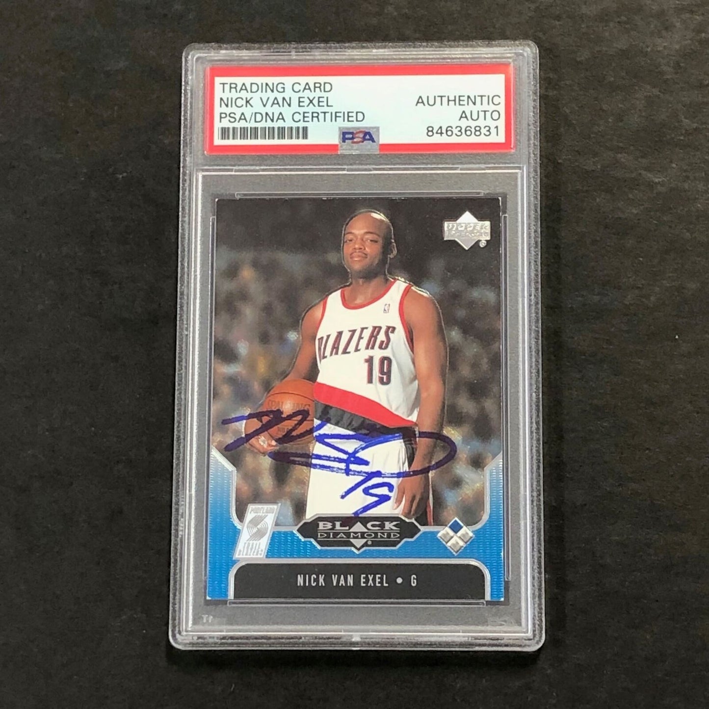 2004-05 Upper Deck Black Diamond #69 Nick Van Exel Signed Card AUTO PSA Slabbed