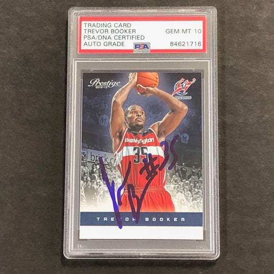 2012-13 Prestige Basketball #16 Trevor Booker Signed AUTO 10 PSA Slabbed Wizards