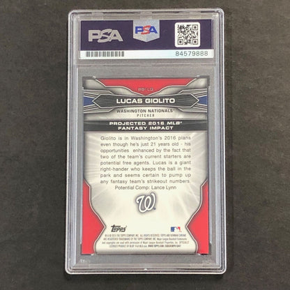 2015 Bowman Scouts Fantasy Impacts #BSILG Lucas Giolito Signed Card PSA Slabbed