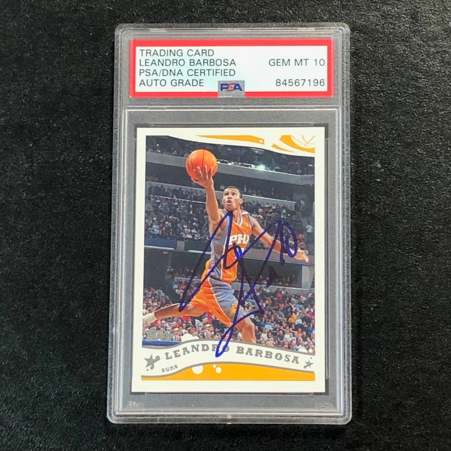 2005-06 Topps #162 Leandro Barbosa Signed Card AUTO 10 PSA Slabbed Suns