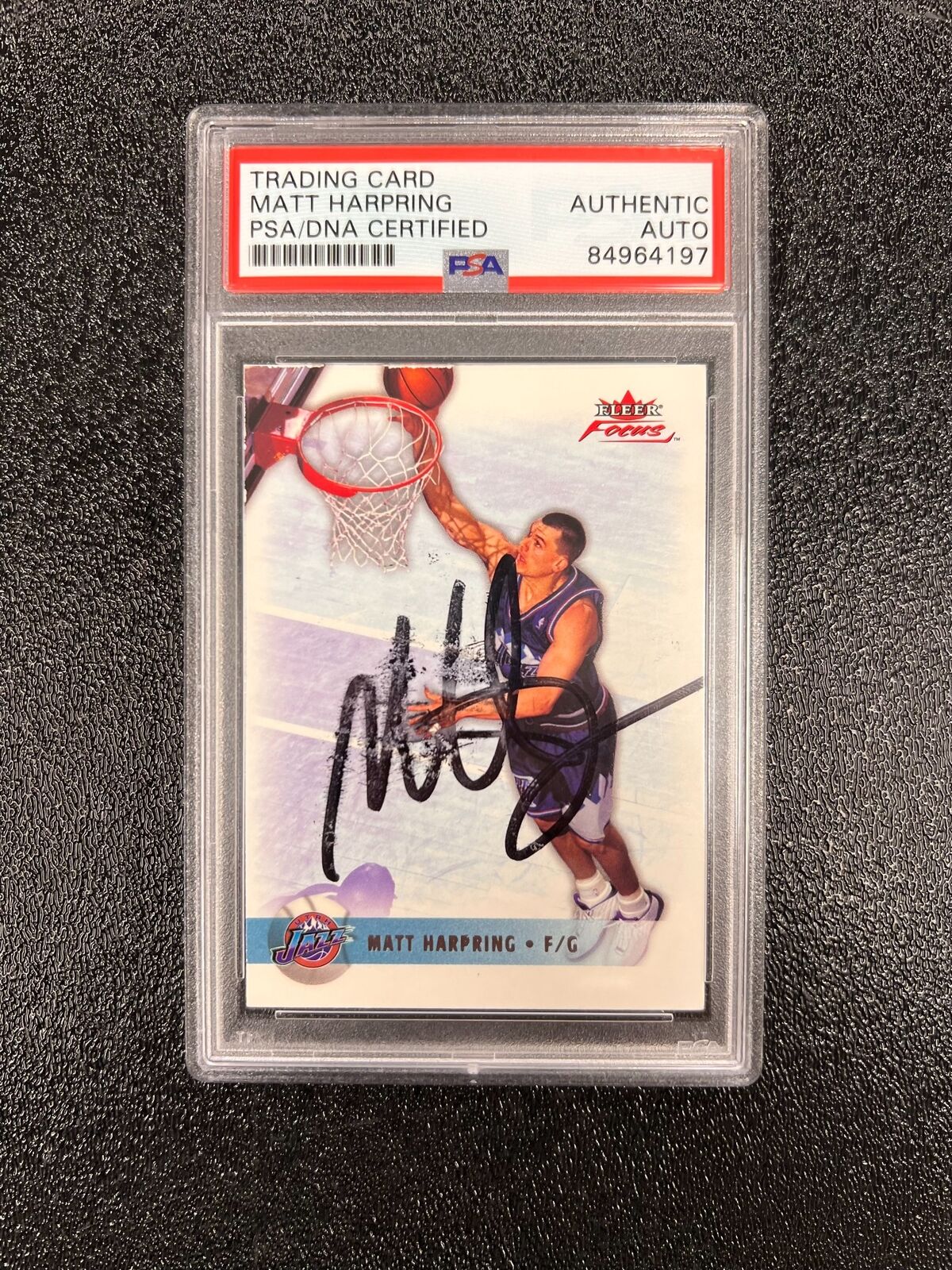 2003-04 Fleer Focus #51 Matt Harpring Signed Card AUTO PSA Slabbed Jazz