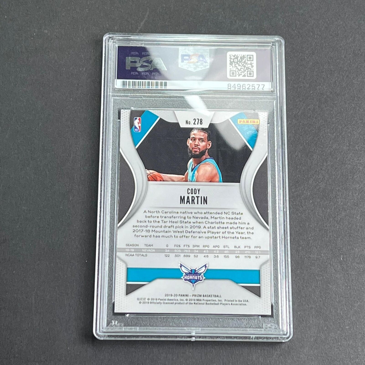 2019-20 Panini Prizim #278 Cody Martin Signed Card AUTO PSA/DNA Slabbed RC Horne