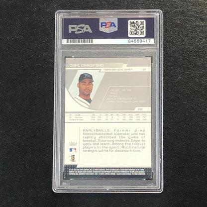 2003 Topps Stadium Club #108 Carl Crawford Signed Card PSA Slabbed AUTO Rays
