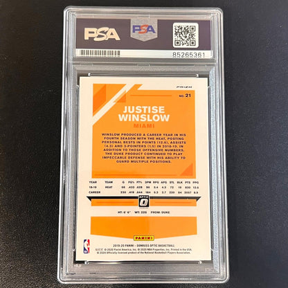 2019-20 Panini Donruss Optic #21 Justise Winslow Signed Card AUTO PSA/DNA Slabbe