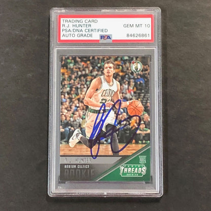 2015-16 Panini Threads #151 RJ Hunter Signed Card AUTO 10 PSA Slabbed RC Celtics