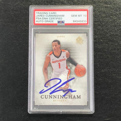 2012-13 SP Authentic #28 Jared Cunningham Signed Card AUTO 10 PSA Slabbed Beaver