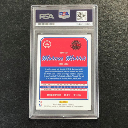 2016-17 Donruss Basketball #101 Marcus Morris Signed Card AUTO 10 PSA Slabbed Pi