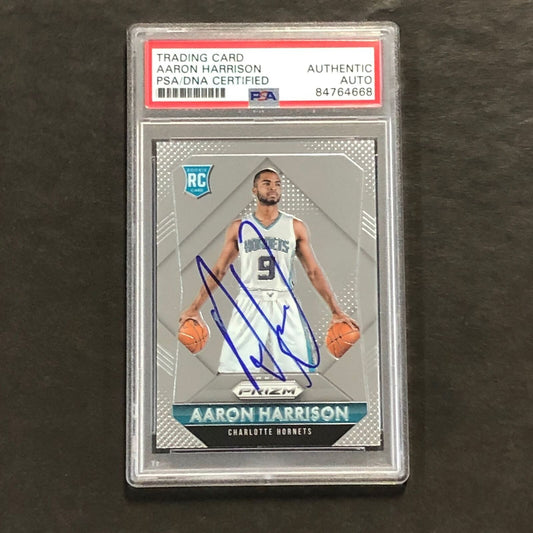 2015-16 Panini Prizm #319 Aaron Harrison Signed Card AUTO PSA/DNA Slabbed RC Hor