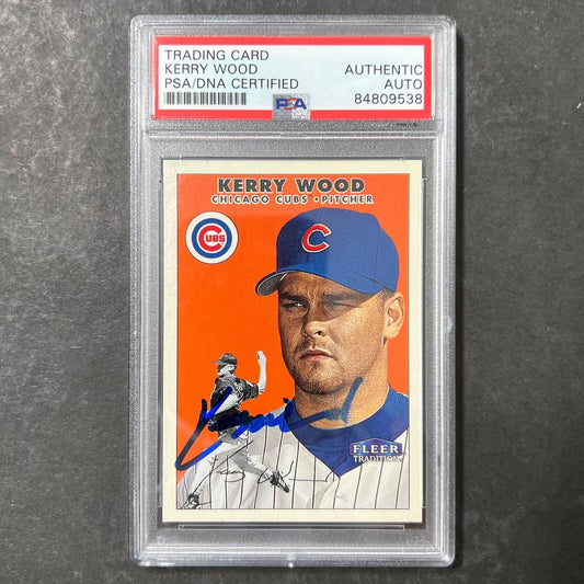 2000 Fleer #305 Kerry Wood Signed Card PSA Slabbed Auto Cubs
