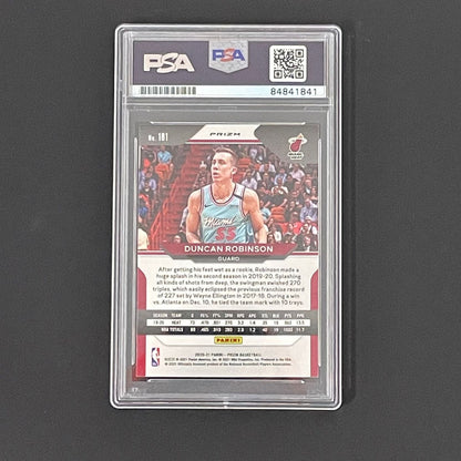 2020-21 Panini Prizm Refractor #181 Duncan Robinson Signed Card PSA Slabbed Heat