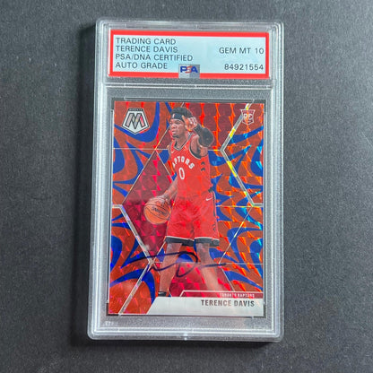 2019-20 Panini Mosaic #226 Terence Davis Signed Card AUTO 10 PSA Slabbed RC Rapt