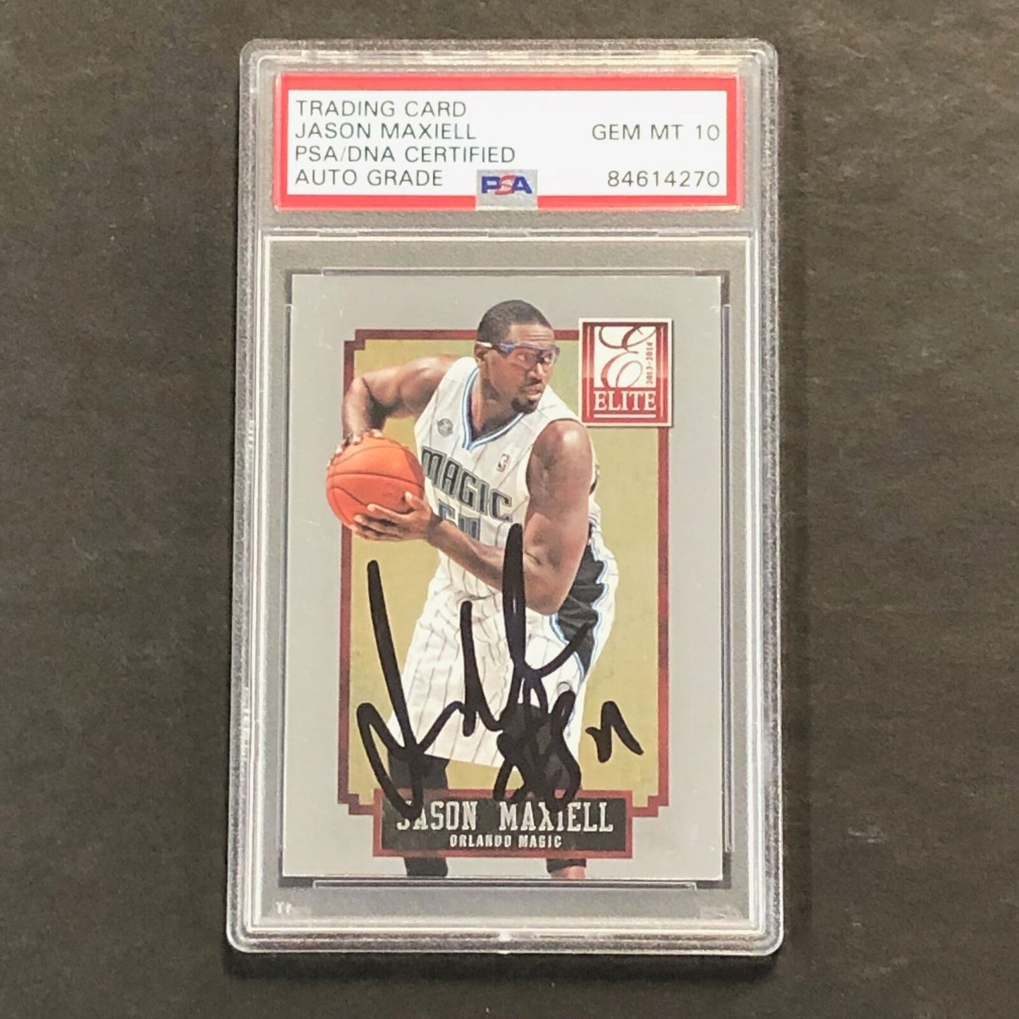 2013-14 Elite Basketball #75 Jason Maxiell Signed Card AUTO 10 PSA Slabbed Magic