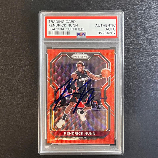 2020-21 Panini Prizm #213 Kendrick Nunn Signed Card AUTO PSA/DNA Slabbed Heat