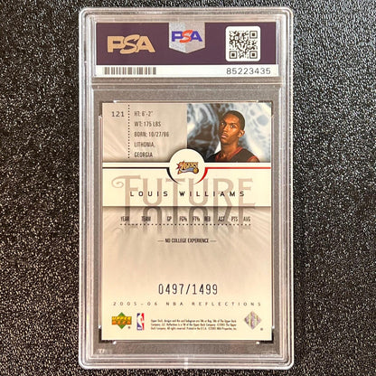 2005-06 Upper Deck NBA Reflections #121 Lou Williams Signed Card AUTO PSA Slabbe