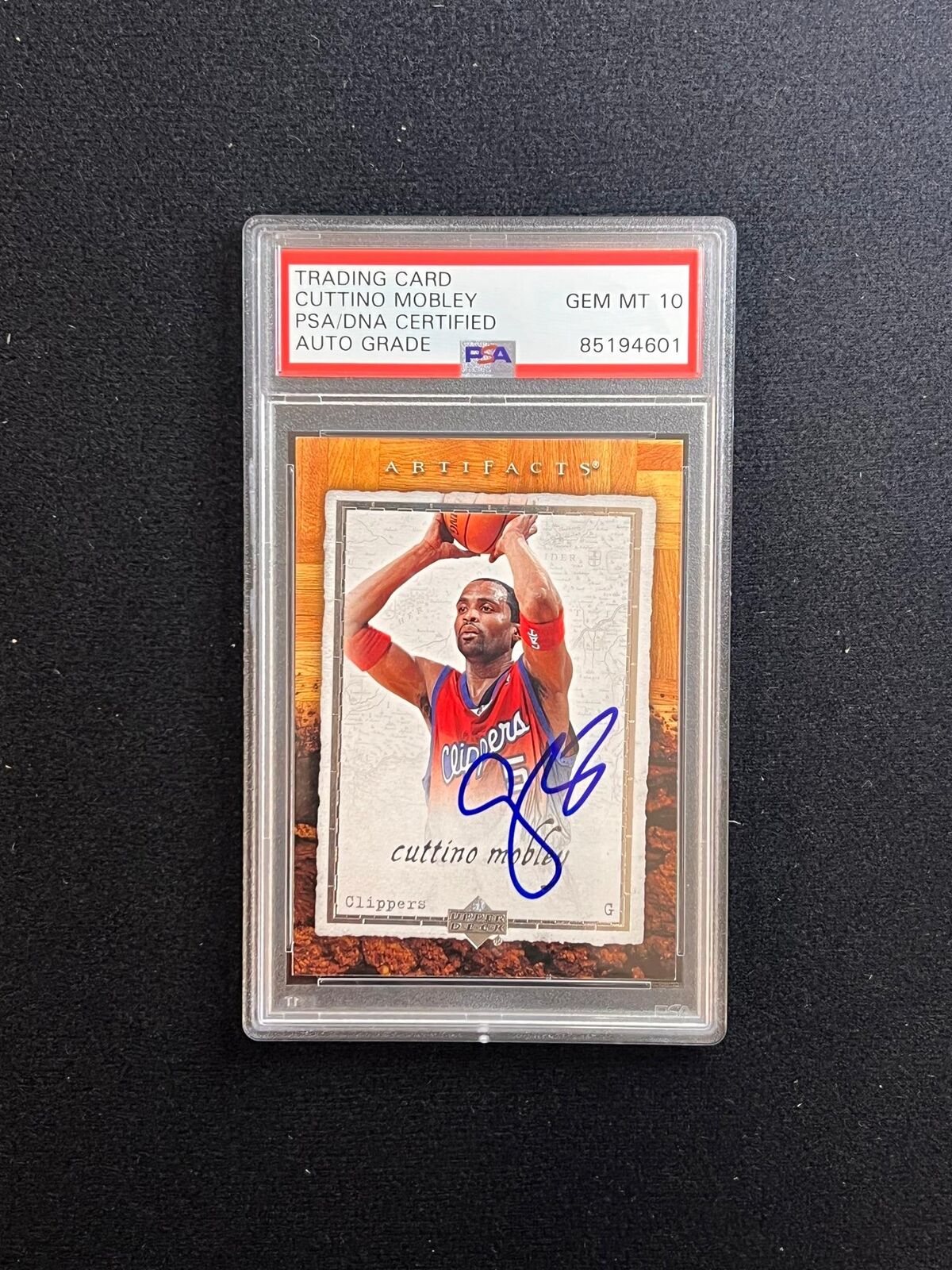 2007-08 Upper Deck NBA Artifacts #38 Cuttino Mobley Signed Card AUTO 10 PSA Slab
