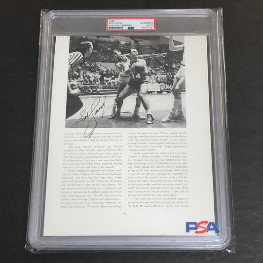 BOB COUSY signed Encapsulated Page PSA/DNA Boston Celtics Autographed