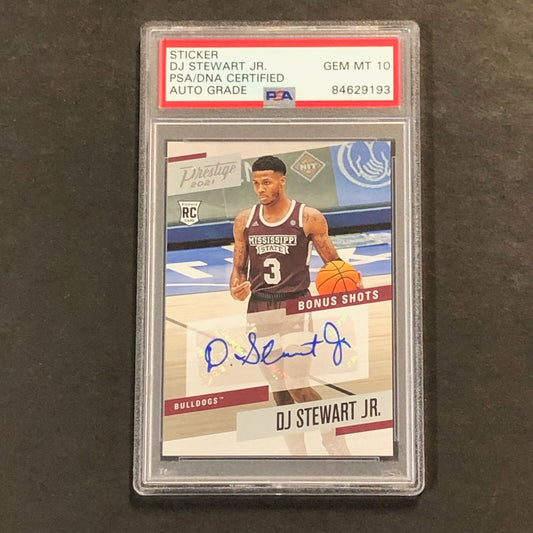 2021-22 Panini Prestige #PBDJS DJ Steward Jr Signed Card AUTO 10 PSA Slabbed Bul