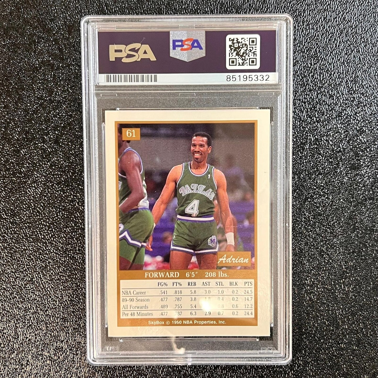 1990 Skybox #61 Adrian Dantley Signed Card AUTO PSA Slabbed Mavericks