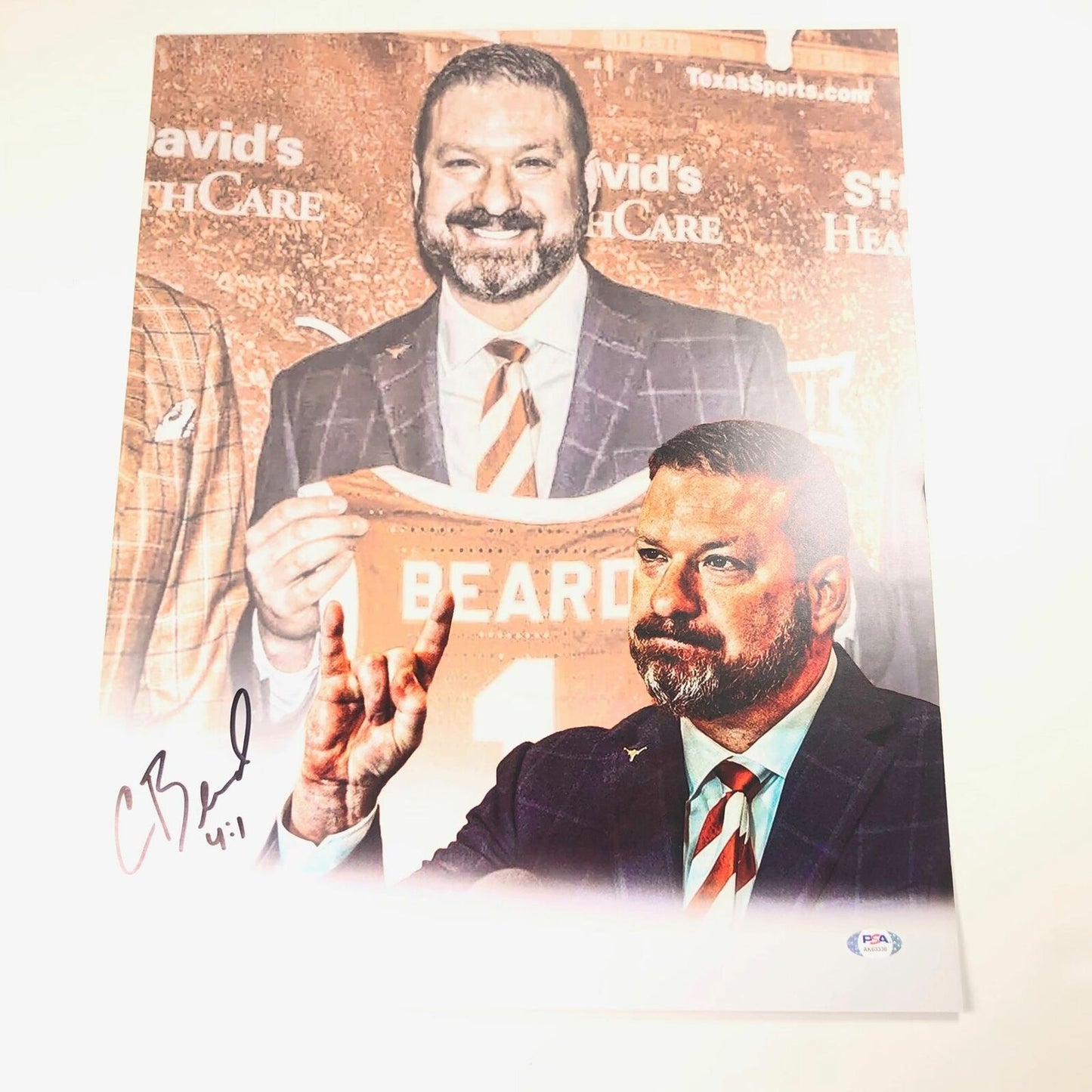 CHRIS BEARD signed 16x20 photo PSA/DNA Texas Longhorns Autographed