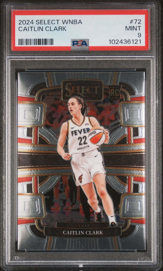 2024 Panini Select WNBA #72 Caitlin Clark PSA MT 9 Fever RC