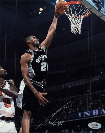 Tim Duncan signed 8x10 photo PSA Auto Grade 10 San Antonio Spurs