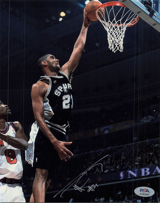 Tim Duncan signed 8x10 photo PSA Auto Grade 10 San Antonio Spurs