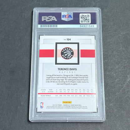 2019-20 Panini Chronicles #104 Terence Davis Signed Card AUTO 10 PSA Slabbed RC