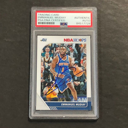 2019-20 Panini NBA Hoops #124 Emmanuel Mudiay Signed Card AUTO PSA Slabbed Jazz