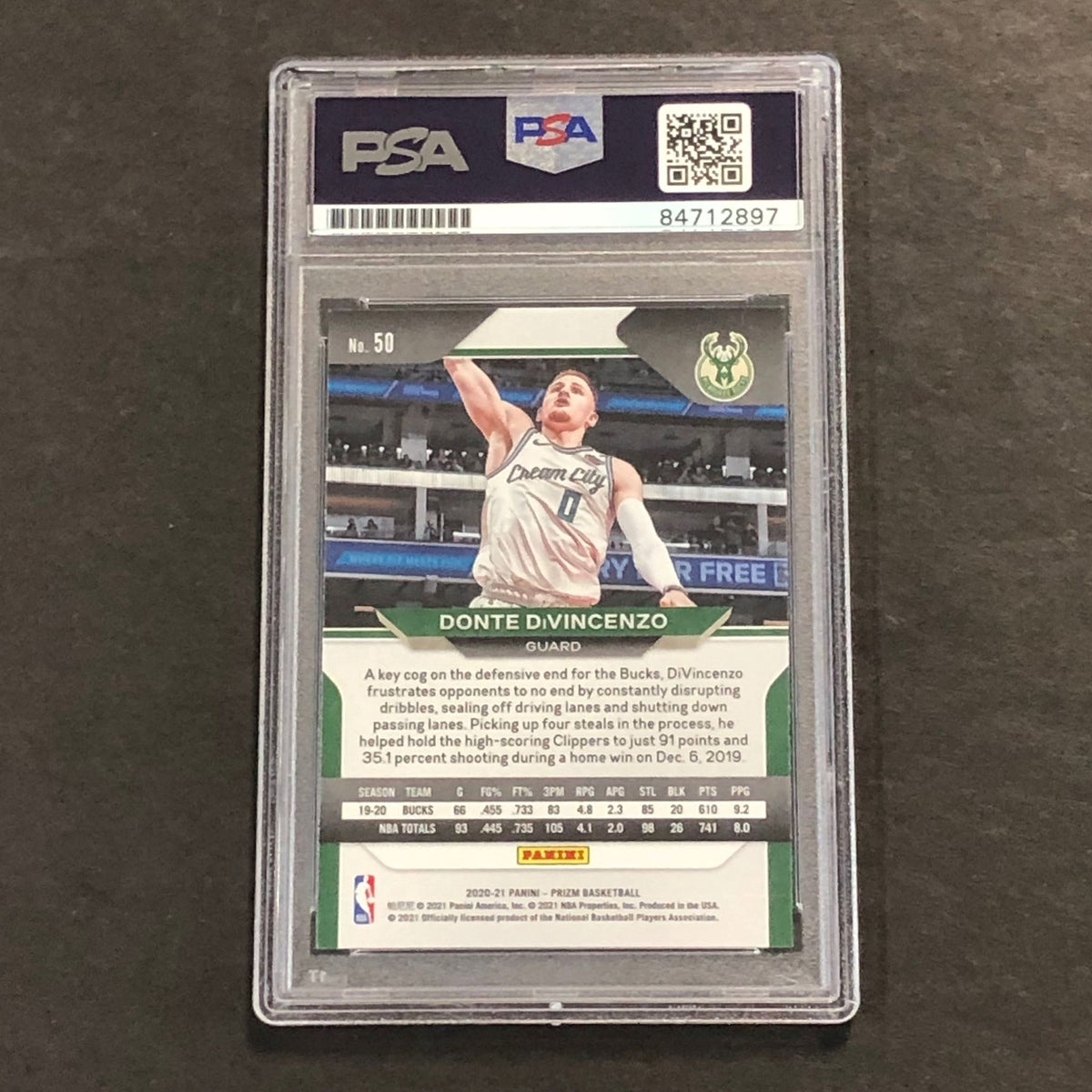 2020-2021 Panini Prizm #50 DONTE DIVINCENZO Signed Card AUTO PSA/DNA Slabbed Buc