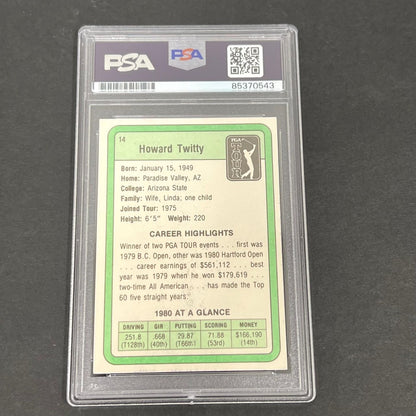 1980 PGA Tour #14 Howard Twitty Signed Card PSA/DNA Slabbed Auto