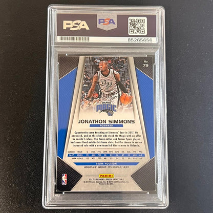 2017-18 Panini Prizm #79 Jonathan Simmons Signed Card AUTO PSA Slabbed Magic