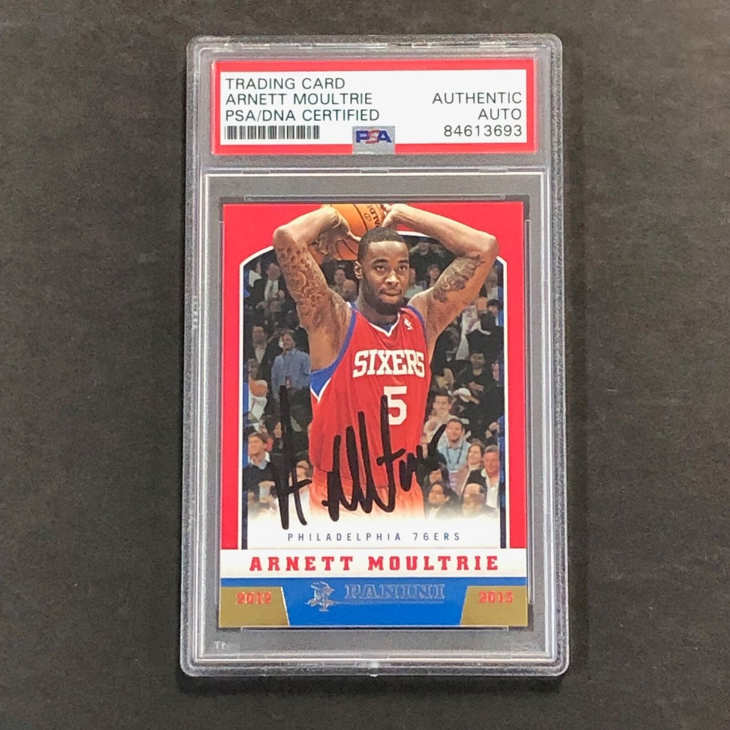 2012-13 Panini #251 Arnett Moultrie Signed Card AUTO PSA Slabbed 76ers