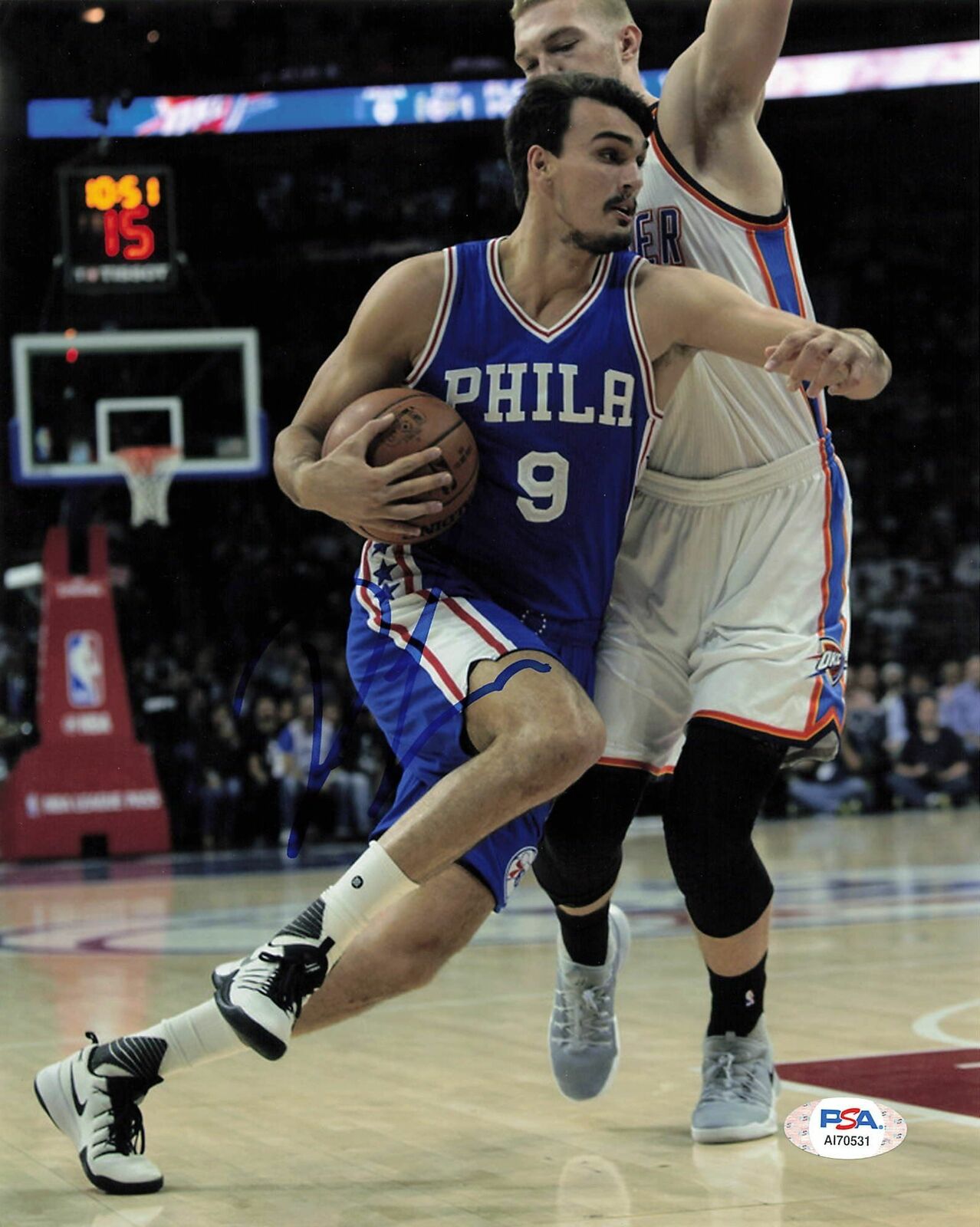 Dario Saric signed 8x10 photo PSA/DNA Philadelphia 76ers Autographed