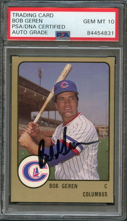 1988 ProCards #303 Bob Geren Signed Card PSA Slabbed Auto 10 Cubs