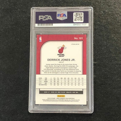 2019-20 NBA Hoops #101 Derrick Jones Jr. Signed Card AUTO PSA Slabbed Heat