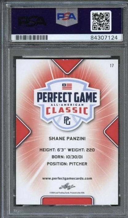 2020 Leaf Perfect Game Shane Panzini Signed Card AUTO PSA Slabbed