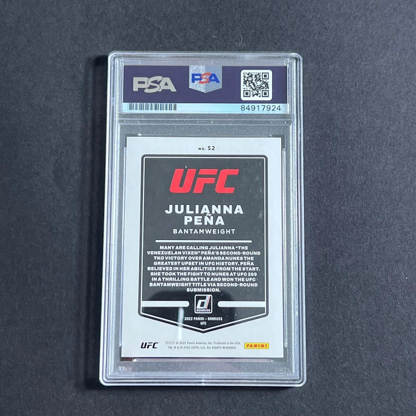 2022 Panini Donruss #52 Julianna Pena Signed Card AUTO PSA Slabbed UFC