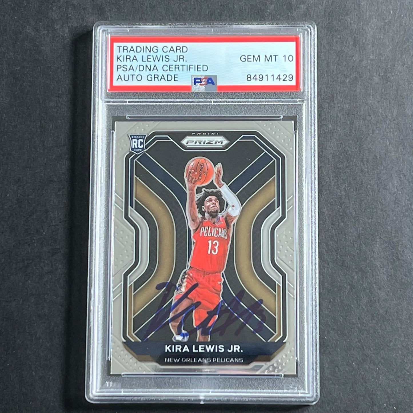 2020-21 Panini Prizm #272 Kira Lewis Jr. Signed Card AUTO 10 PSA Slabbed Pelican