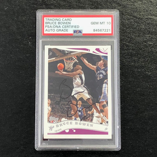 2005 Topps #206 Bruce Bowen Signed Card AUTO 10 PSA/DNA Slabbed Spurs