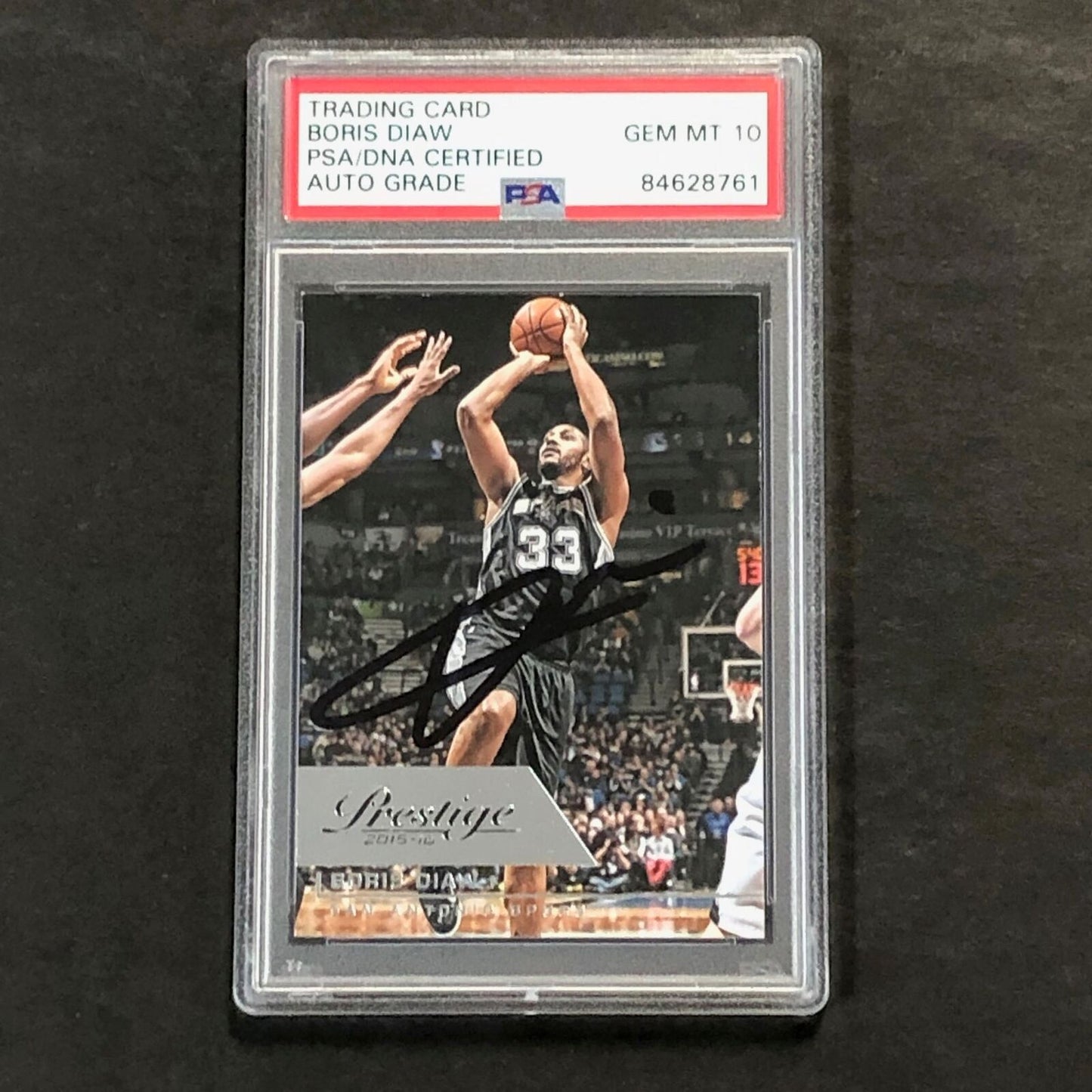 2015-16 Prestige Basketball #110 Boris Diaw Signed Card AUTO 10 PSA Slabbed Spur